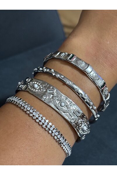 LindaOzbeyBijuteri GÜMÜŞ RENK VİNTAGE ÇELİK KELEPÇE MODELLERİ