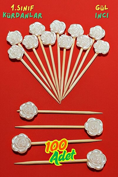 Armashine 100 Pieces Rose Pearl Toothpicks - Invitation Wedding Cocktail Party Toothpicks, Engagement Promise Mevlit Presentation Toothpicks