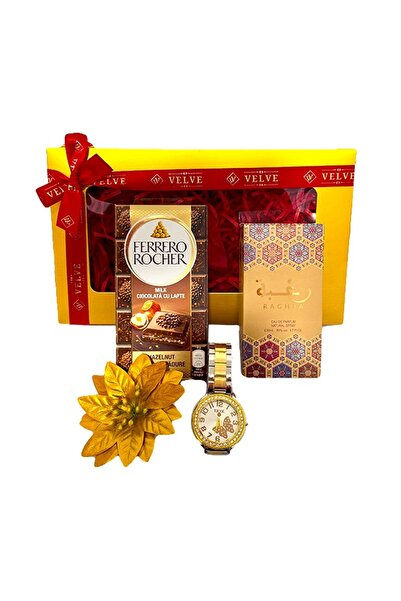 velve Pachet Secret,ciocolata Ferrero Rocher,parfum arabesc Raghba 50ml, ceas...