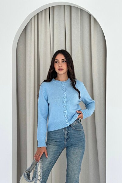 Noi Belis Basic Yumuşak Dokulu Bisiklet Yaka Triko Hırka AW25HI0026