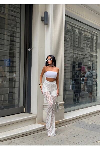 sajarsln Spanish-Style Flared Lace Shorts Pants