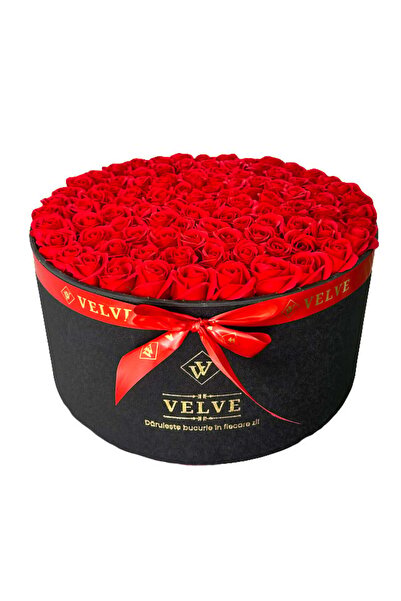 velve Aranjament floral 101 trandafiri de sapun, cu felicitare personalizata,...