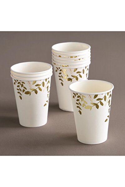 Generic Windbloom 10-Piece Wood Pulp Disposable Cup Set - 360 ml
