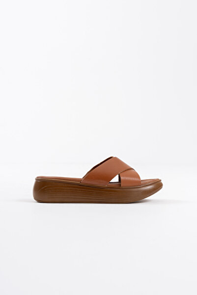 shoe for me Fayn Tan Genuine Leather Slippers