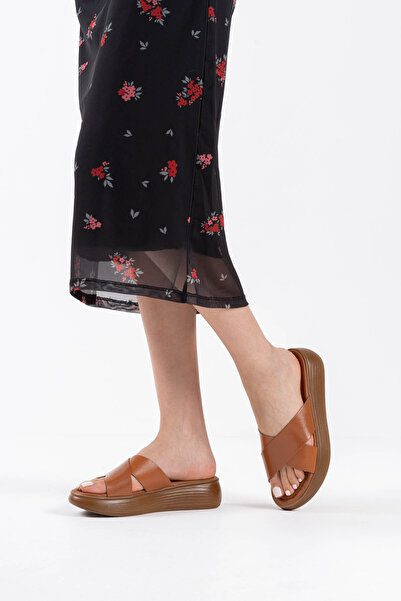 shoe for me Fayn Tan Genuine Leather Slippers