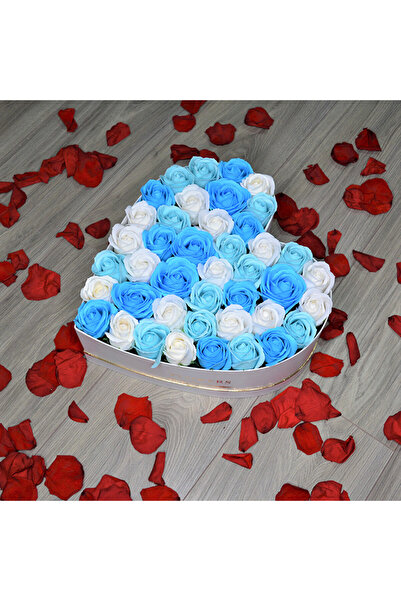 velve Aranjament floral Fiory Absolute cutie inima trandafiri sapun, albastru...