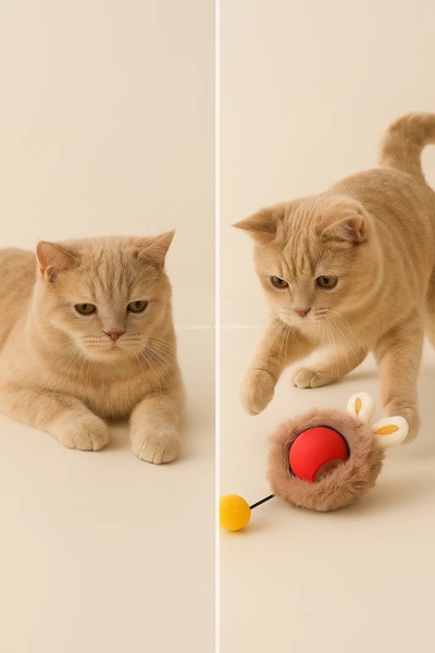 Busstier Tüylü Akıllı Kedi Oyuncağı USB Şarjlı 3 Modlu Hareketli Otomatik Top...