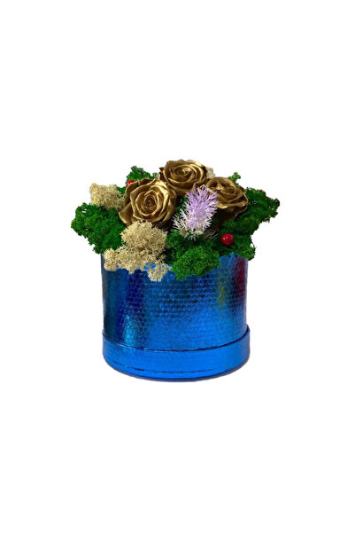 velve Aranjament Floral Midnight Dream,trandafiri criogenati pe pat de lichen...