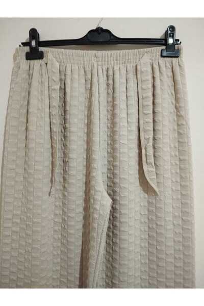 anne moda ankara Winter, Soft Texture, High Waist, Embossed Texture, Solid Color, Comfortable Fit, Knitwear Pants