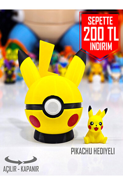 Suelo Butik ÖZEL SERİ! Açılır-Kapanır Pikachu Temalı Poketopu Pokeball (Pokem...