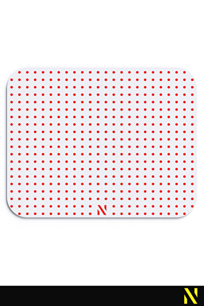 nilizma Red Dot Pattern Mouse Pad - 23X19 cm Ergonomic Mouse Pad with Non-Slip Base