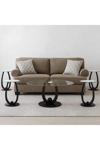 private house Valencia Glass Table Set - A touch of elegance in the heart of your home, black color