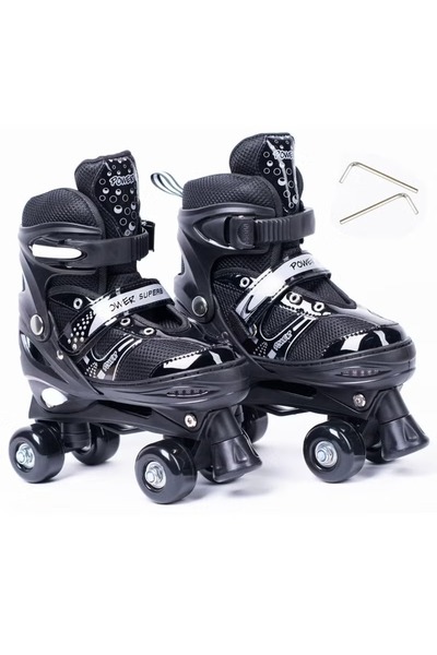 Generic Adjustable PU 4-Wheel Skate for Kids Ages 3-12, Size S (31-34)