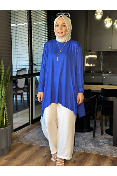 Marka 24278 SAKS MAVİ PENYE KUMAŞ TUNİK STANDART