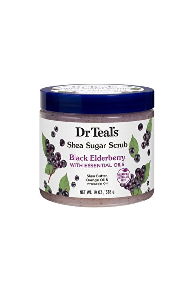 Dr Teals دكتور تيلز مقشر للجسم 538 جرام بالسكر والشيا والتوت الاسود