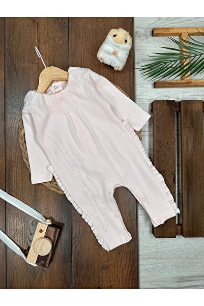 Kids Kingdom Cotton Ruffled Baby Girl Romper with Collar Tutu Detail