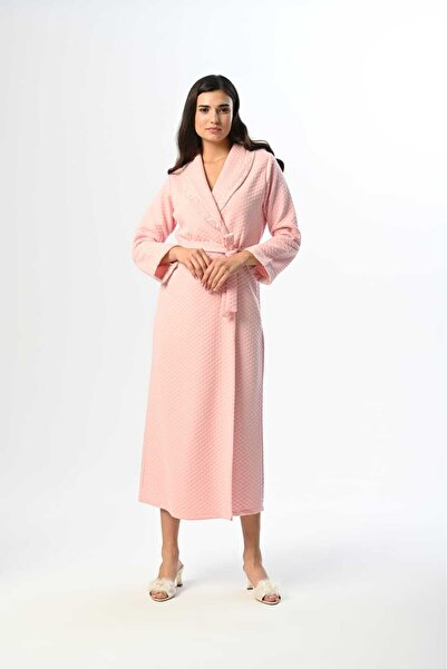 Lohusa Homewear روب نسائي شتوي بتصميم خاص مع ياقة شال من الجاكار المبطن باللو...