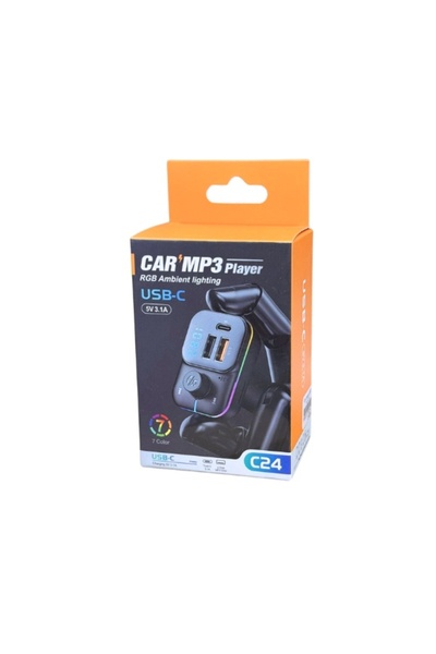 Poro Online Modulator FM Bluetooth C 24 - 2 USB + Tip-C 3.1 A