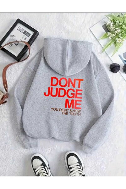 tkn your style Φούτερ με κουκούλα Unisex Dont Judge Me με σχέδιο εκτύπωσης Tr...