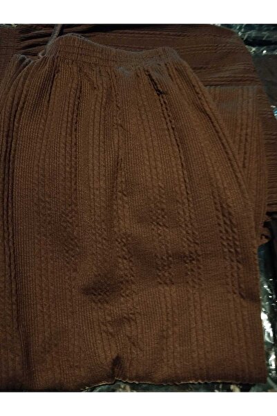 anne moda ankara Winter, Soft Texture, High Waist, Embossed Texture, Solid Color, Comfortable Fit, Knitwear Pants