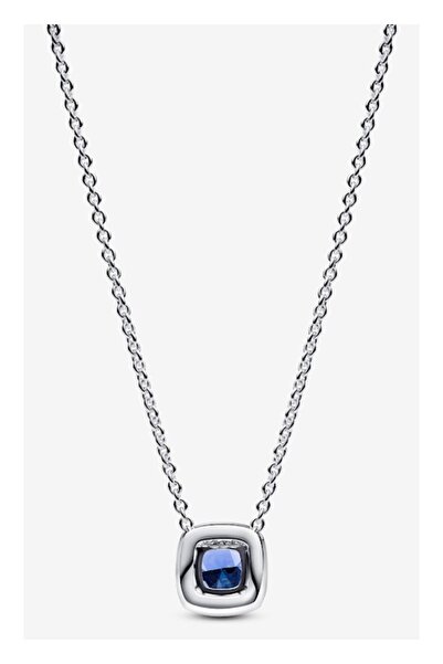 Pandora Colier cu pandantiv tip Halo albastru stralucitor - Argint 925