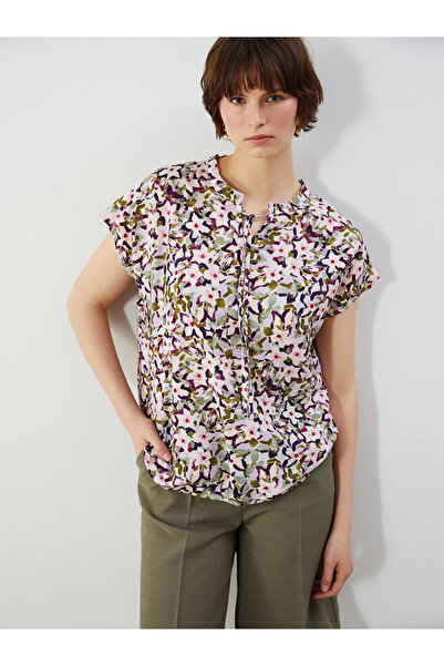LC Waikiki Bluză florală cu guler legat Özmarka, sezon nou