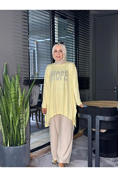 Marka 24342 TAŞLI HOPE TUNİK SARI STANDART