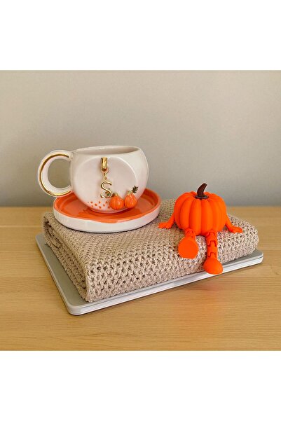 Ceresshop HARF CHARMLI BALKABAĞI SERAMİK FİNCAN(İSTEDİĞİNİZ HARF İÇİN SİPARİŞ SONRASI MESAJLA BELİRTİNİZ)