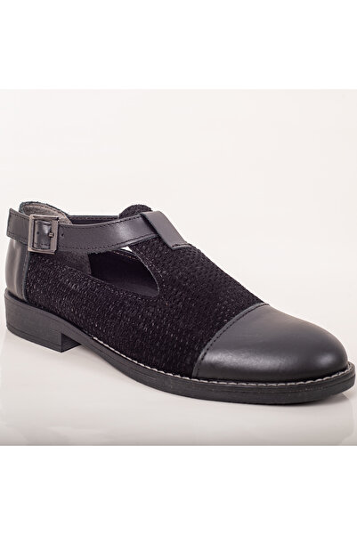 Condur by Paula Pantofi dama casual piele naturala negru stil office cu catarama
