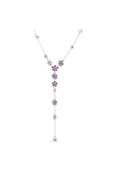 Pandora Necklace with pink floral pattern - 925 Silver