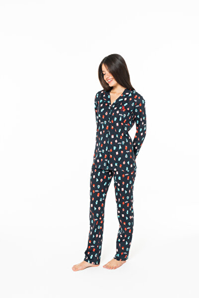 U.S. Polo Assn. New Season Women's Long Sleeve (Buttoned Front) Pajama Set