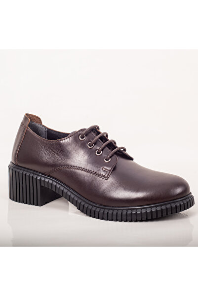 Condur by Paula Pantofi dama casual piele naturala maro inchis stil oxford cu...