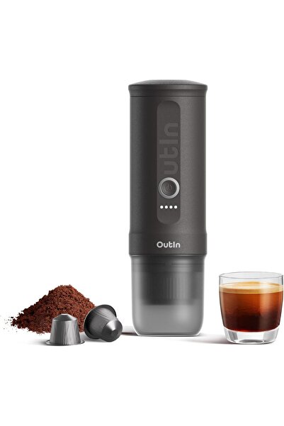 Outin Nano Portable Electric Espresso Machine with 3-4 Min Self-Heating, 20 Bar Mini Small 12V 24V C