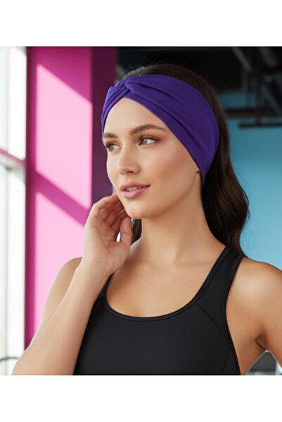 Butikgiz Bandă pentru păr sportivă, elastică, din bumbac pieptănat, 100% bumb...