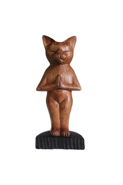 Ancient wisdom Pisică în Poziție de Yoga Sculptată Manual
