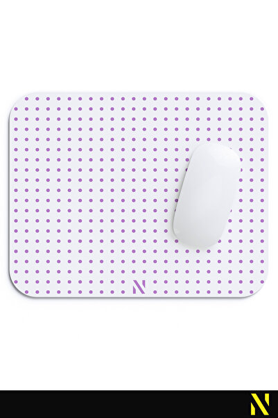 nilizma Purple Dot Pattern Mouse Pad - 23X19 cm Ergonomic Mouse Pad with Non-Slip Base