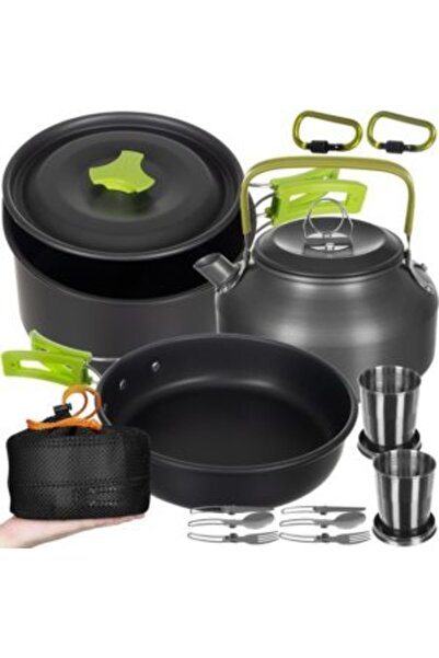 KESNUP Camping cooking accessories set, stainless steel, durable, Black -