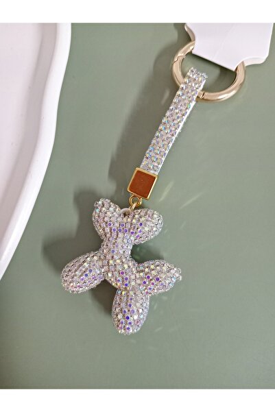 mos&more Breloc alb Balon Dog cu piatră