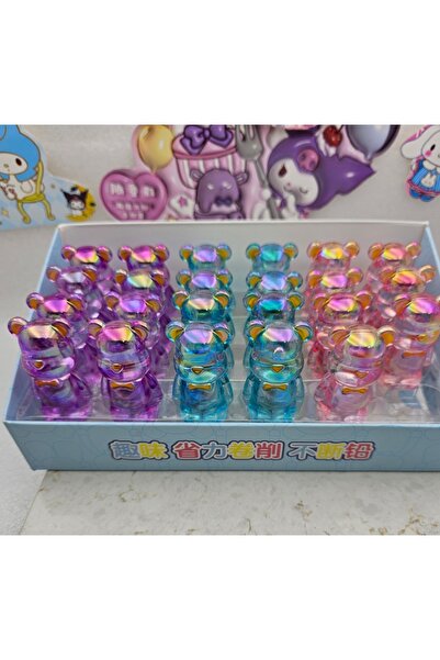 Meyra Accessories Kawaii Teddy Bear Hologram Colorful Cute Steel Blade Pencil Sharpener 1 Piece