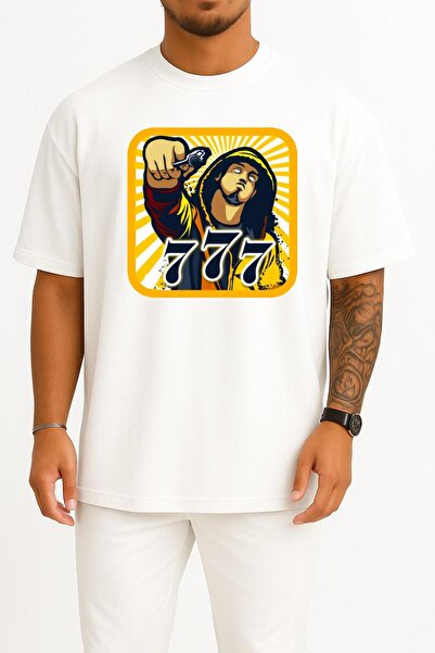 Bahriyeli Collection oversized 777 Μπλουζάκι Unisex με σχέδιο γκράφιτι στο στήθος