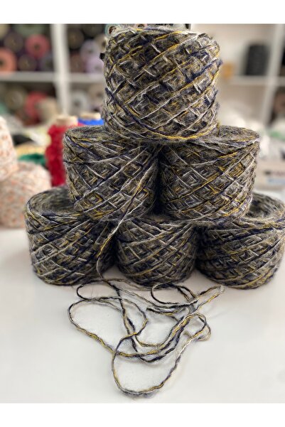 göçer Ață de tricotat Moher, culoare bleumarin, crem, galben, design special,...