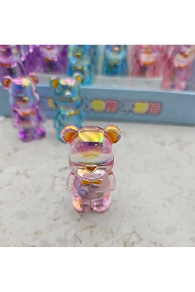 Meyra Accessories Kawaii Teddy Bear Hologram Colorful Cute Steel Blade Pencil Sharpener 1 Piece