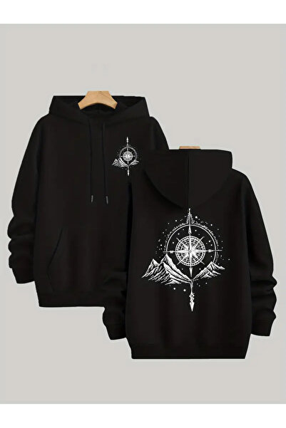 bellanova سترة بقلنسوة من الصوف للجنسين، مطبوعة بتصميم جبلي هندسي من الأمام و...