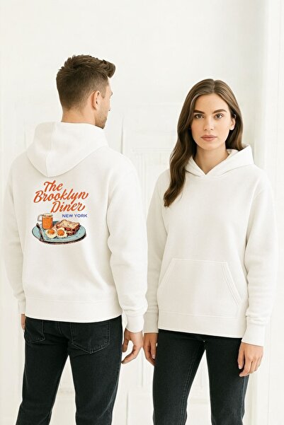 ArtYus The Brooklyn Diner Colorful cu imprimeu cu glugă Swea tricou