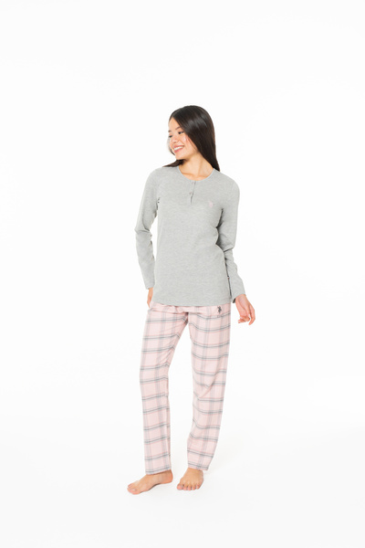 U.S. Polo Assn. New Season Women's Half Placket Collar Pajama Set