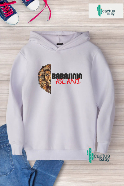 CACTUS COLLECTION Hanorac cu glugă The Lion of Dad Hanorac pentru copii din b...