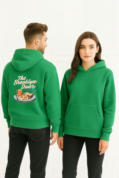 ArtYus The Brooklyn Diner Colorful cu imprimeu cu glugă Swea tricou