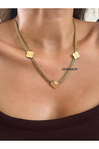 Tarnish steel 3 clover necklace