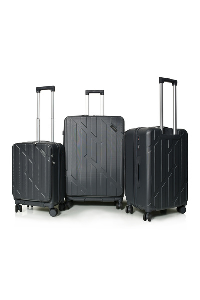 MORANO 3-piece durable and lightweight travel bag, 4-wheel spinner suitcase with numbered security lock