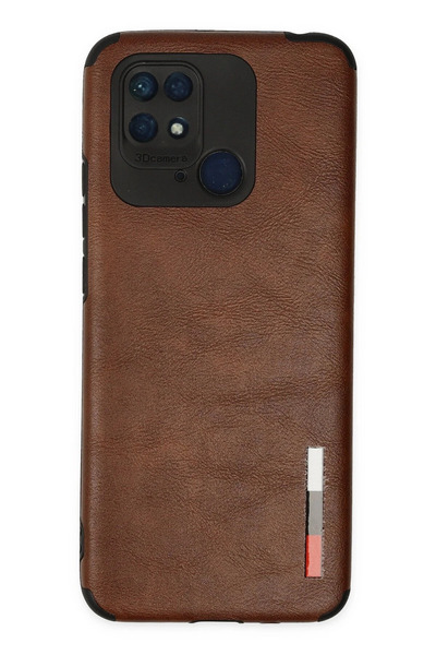 NewFace Ds-Derin Xiaomi Redmi 10C Case Loop Leather Silicone - Brown